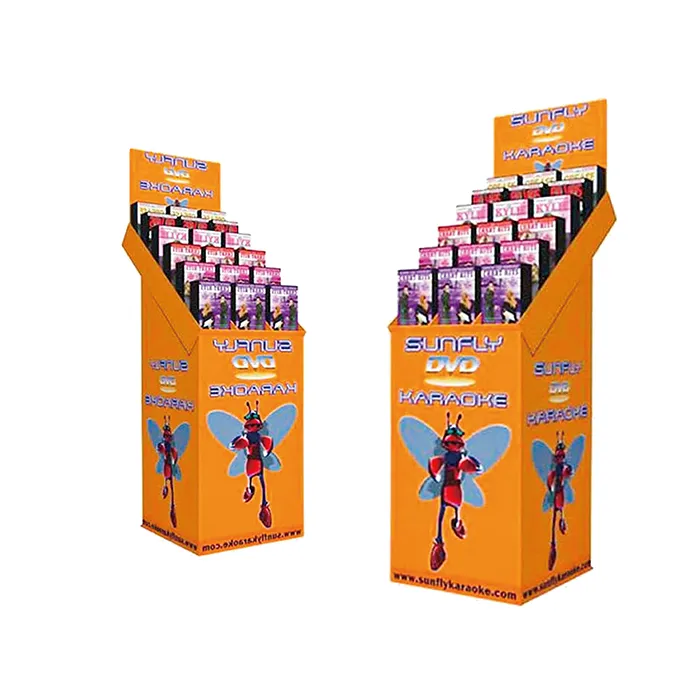 Cardboard 5-Tier Step CD Display Stand For Book/Magazine/Cards